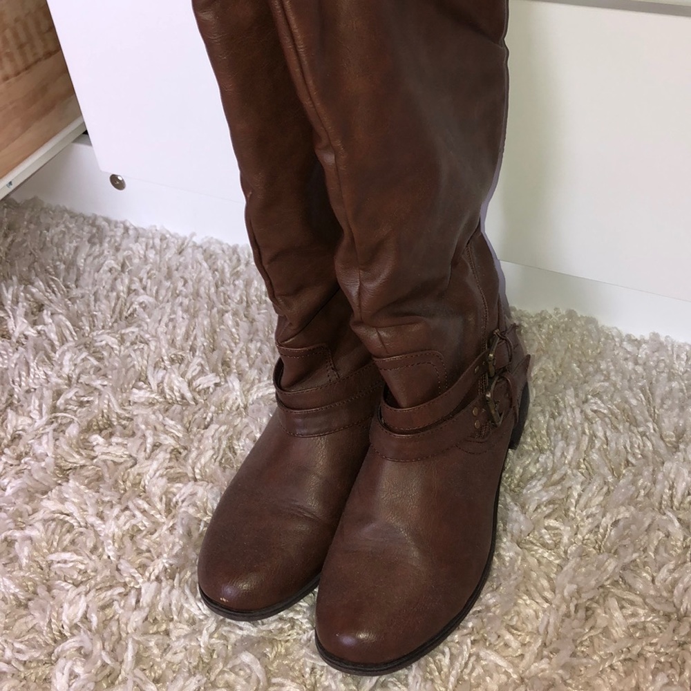 Brown high boots